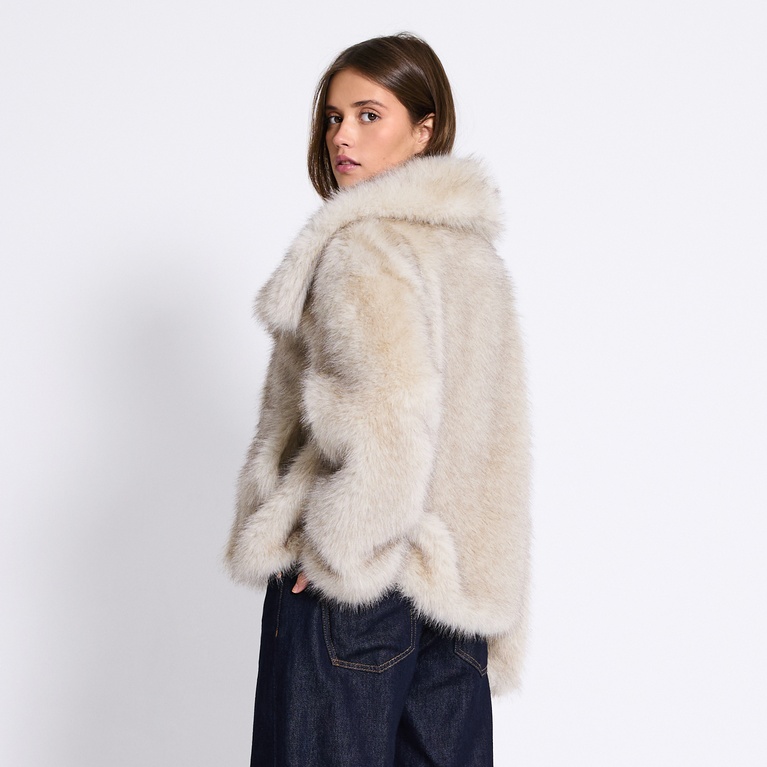 Faux fur jacket "Nathalie" Light Beige